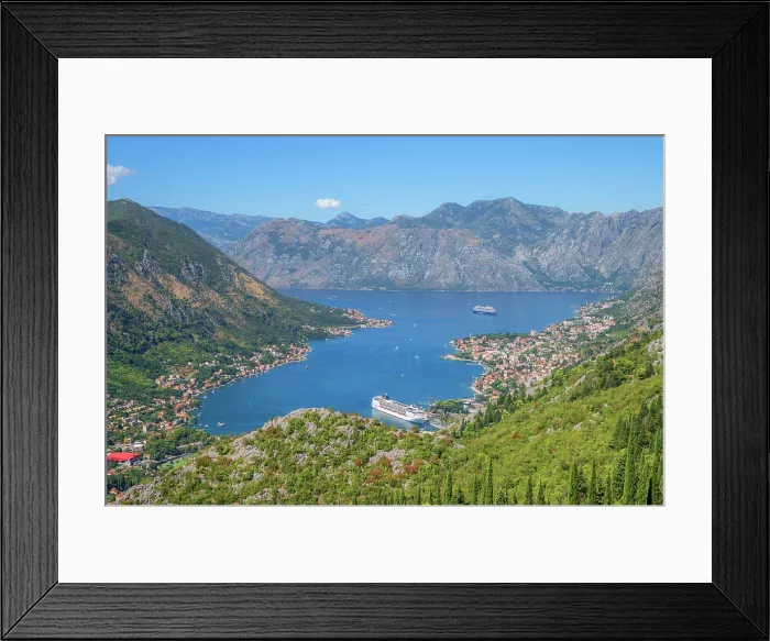Framed Print : View over Kotor and Kotor Bay, Montenegro Framed Print : View over Kotor and Kotor Bay, Montenegro