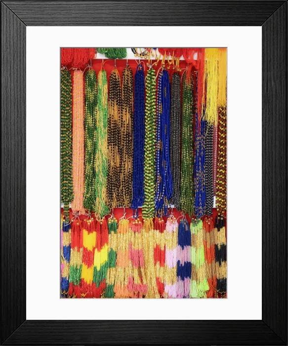 Framed Print : Bead necklaces for sale, Kathmandu, Nepal