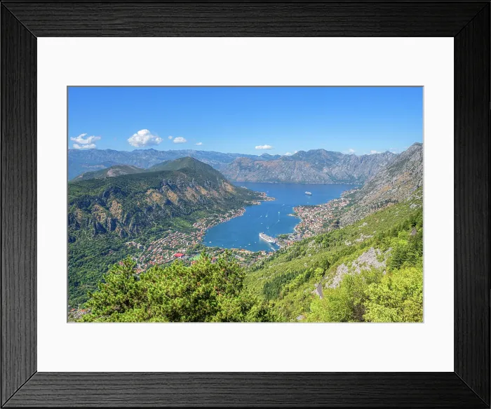 Framed Print : View over Kotor and Kotor Bay, Montenegro