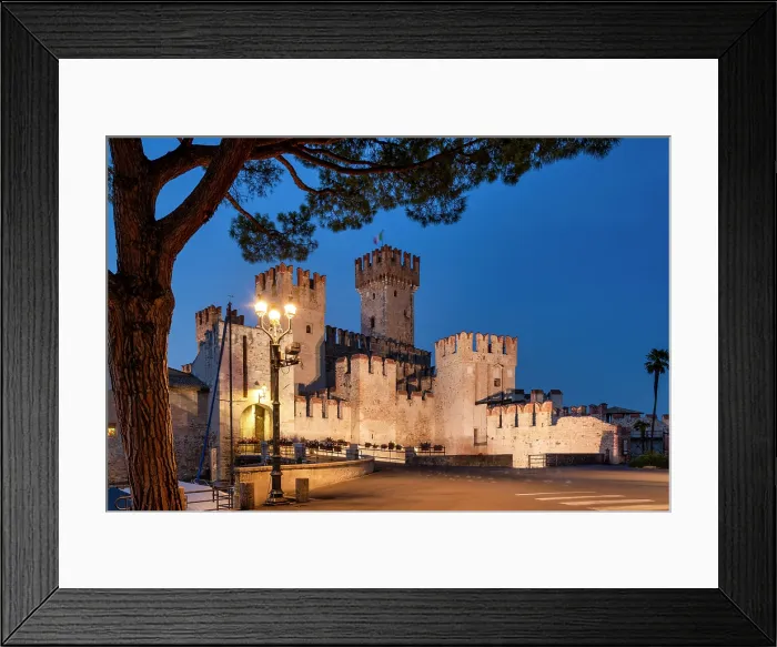 Framed Print : Scaliger Castle at Night, Sirmione, Lake Garda, Brescia province, Lombardy, Italy Framed Print : Scaliger Castle at Night, Sirmione, Lake Garda, Brescia province, Lombardy, Italy