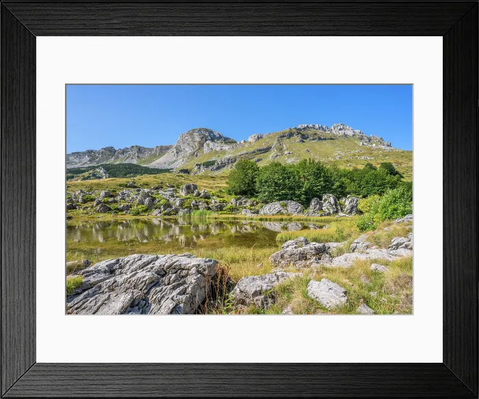 Framed Print : Lake Valovito Jezero near Sedlo pass, Durmitor National Park, Zabljak, Montenegro