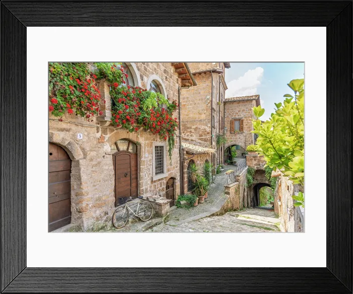 Framed Print : europe, Italy, Latium. A street in the tiny village of Barbarano Romano Framed Print : europe, Italy, Latium. A street in the tiny village of Barbarano Romano
