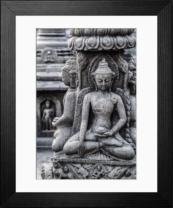 Framed Print : Carved statues at Swayambunath temple (aka Monkey Temple), Kathmandu, Nepal Framed Print : Carved statues at Swayambunath temple (aka Monkey Temple), Kathmandu, Nepal