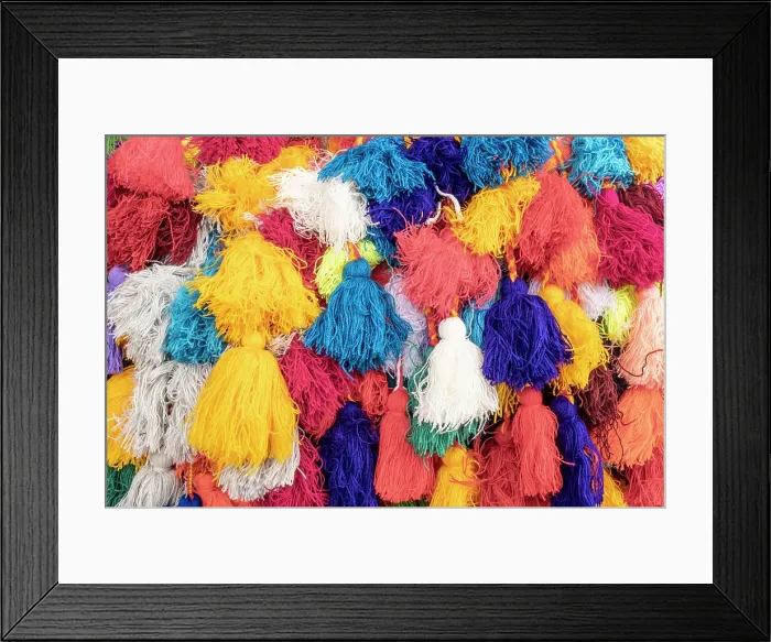 Framed Print : Colourful tassles for sale, Doha, Qatar