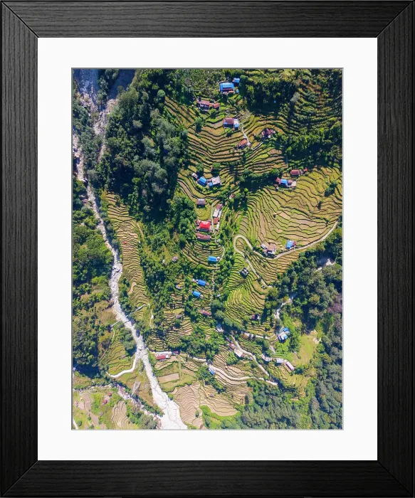 Framed Print : Terraced fields near Pokhara, Annapurna Region, Gandaki Province, Nepal Framed Print : Terraced fields near Pokhara, Annapurna Region, Gandaki Province, Nepal