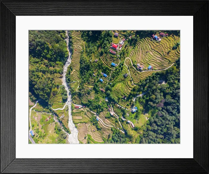 Framed Print : Terraced fields near Pokhara, Annapurna Region, Gandaki Province, Nepal Framed Print : Terraced fields near Pokhara, Annapurna Region, Gandaki Province, Nepal