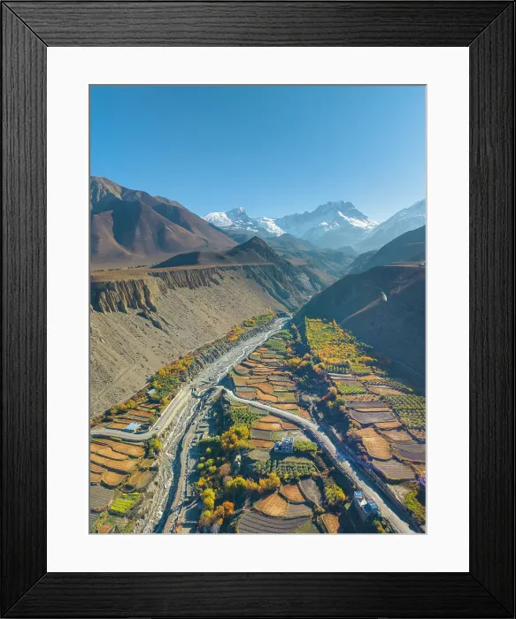Framed Print : Terraced fields of Kagbeni, Lower Mustang, Nepal Framed Print : Terraced fields of Kagbeni, Lower Mustang, Nepal
