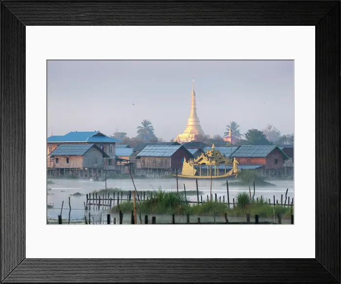Framed Print : Myanmar, Burma, Shan, Inle Lake, Nyaungshwe, Nyaung Shwe, The stupa and village of Nam Pan Framed Print : Myanmar, Burma, Shan, Inle Lake, Nyaungshwe, Nyaung Shwe, The stupa and village of Nam Pan