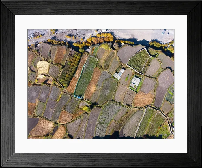 Framed Print : Terraced fields in Kagbeni, Lower Mustang, Nepal Framed Print : Terraced fields in Kagbeni, Lower Mustang, Nepal