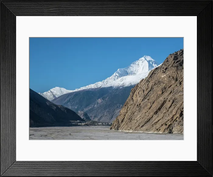 Framed Print : Dhaulagiri mountain and Kali Gandaki river near Jomsom, Lower Mustang, Nepal Framed Print : Dhaulagiri mountain and Kali Gandaki river near Jomsom, Lower Mustang, Nepal