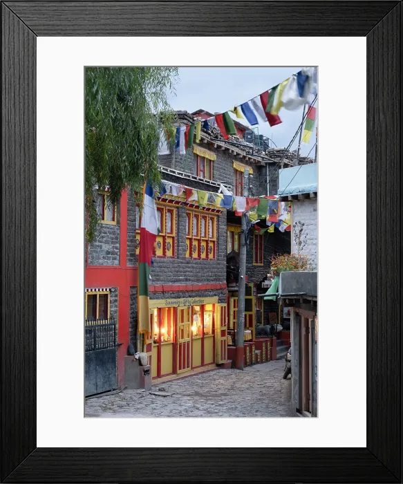 Framed Print : Small street in Kagbeni, Lower Mustang, Nepal