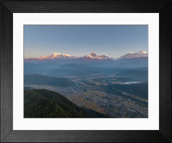 Framed Print : Annapurna mountain range inc Machhapuchhare (Fishtail) from Sarangkot near Pokhara, Annapurna Region, Gandaki Province, Nepal Framed Print : Annapurna mountain range inc Machhapuchhare (Fishtail) from Sarangkot near Pokhara, Annapurna Region, Gandaki Province, Nepal