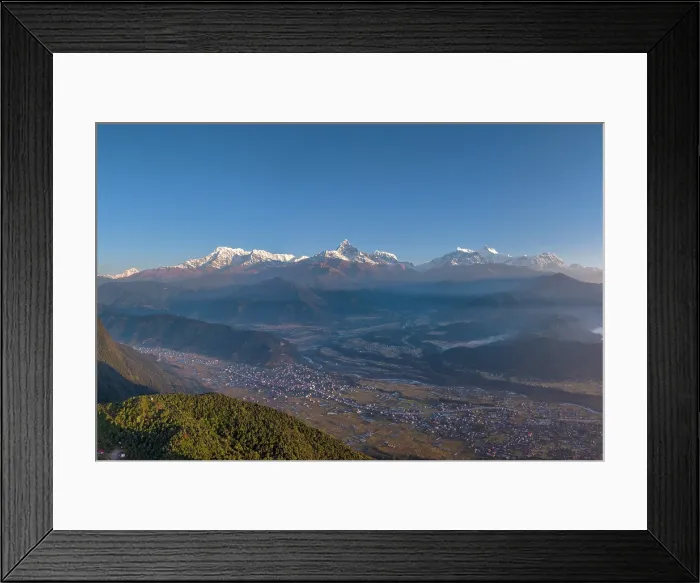 Framed Print : Annapurna mountain range inc Machhapuchhare (Fishtail) from Sarangkot near Pokhara, Annapurna Region, Gandaki Province, Nepal Framed Print : Annapurna mountain range inc Machhapuchhare (Fishtail) from Sarangkot near Pokhara, Annapurna Region, Gandaki Province, Nepal