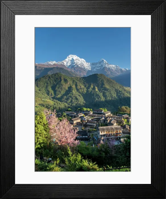 Framed Print : Annapurna South and Ghandruk village, Annapurna Region, Gandaki Province, Nepal Framed Print : Annapurna South and Ghandruk village, Annapurna Region, Gandaki Province, Nepal