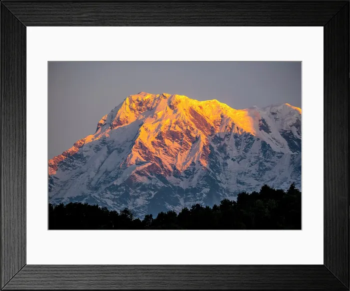 Framed Print : Annapurna South at sunrise from Sarangkot near Pokhara, Annapurna Region, Gandaki Province, Nepal Framed Print : Annapurna South at sunrise from Sarangkot near Pokhara, Annapurna Region, Gandaki Province, Nepal