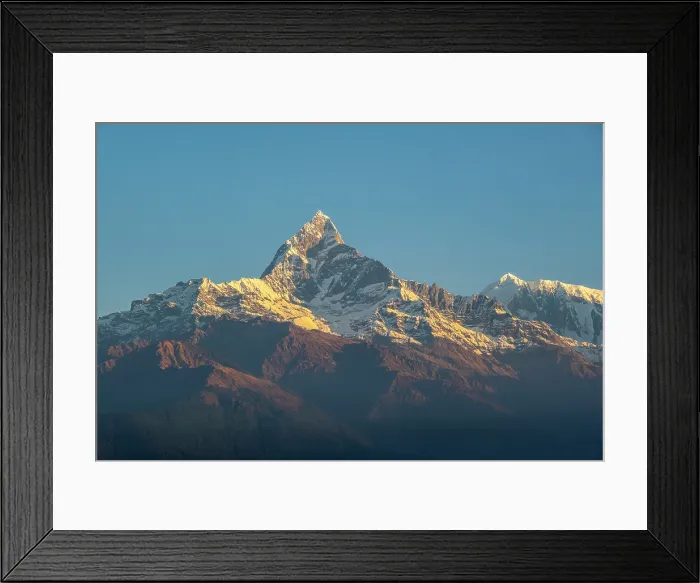 Framed Print : Machhapuchhare (Fishtail) mountain from Sarangkot near Pokhara, Annapurna Region, Gandaki Province, Nepal