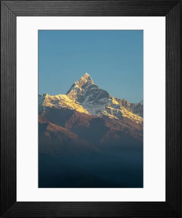 Framed Print : Machhapuchhare (Fishtail) mountain from Sarangkot near Pokhara, Annapurna Region, Gandaki Province, Nepal