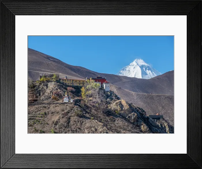 Framed Print : Dhaulagiri mountain and Jharkot village (near Muktinath), Lower Mustang, Nepal Framed Print : Dhaulagiri mountain and Jharkot village (near Muktinath), Lower Mustang, Nepal