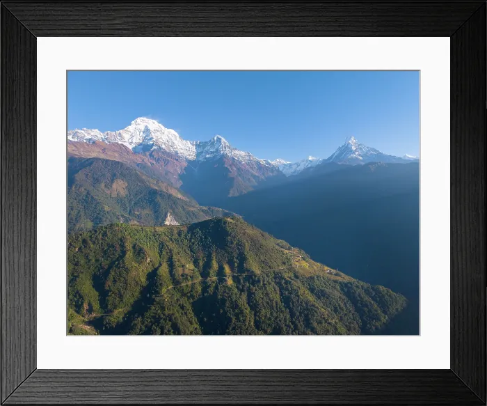 Framed Print : Annapurna South & Machhapuchhare (Fishtail) mountain, from Ghandruk, Annapurna Region, Gandaki Province, Nepal Framed Print : Annapurna South & Machhapuchhare (Fishtail) mountain, from Ghandruk, Annapurna Region, Gandaki Province, Nepal