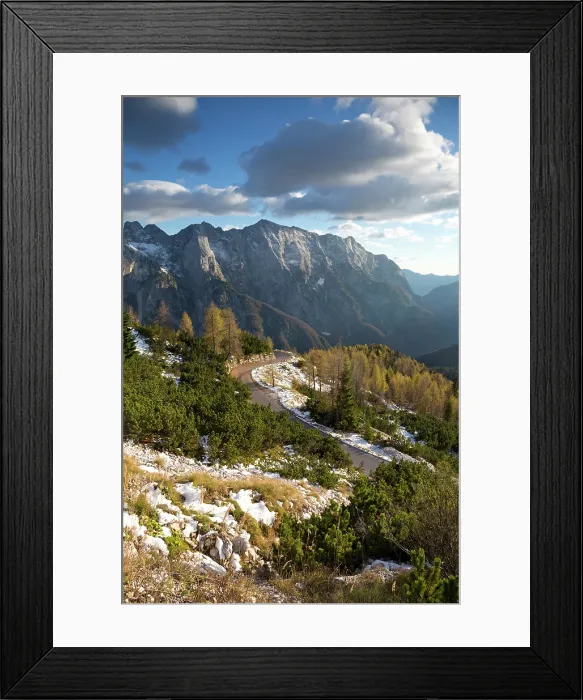 Framed Print : Slovenia; Triglav National Park; Julian Alps; autumn colours in the mountains of the Julian Alps Framed Print : Slovenia; Triglav National Park; Julian Alps; autumn colours in the mountains of the Julian Alps