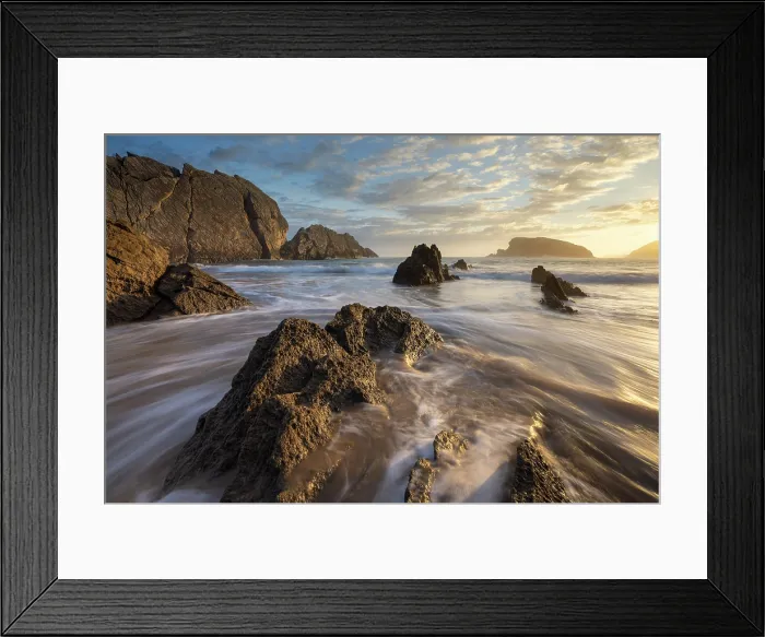 Framed Print : Sunrise over the beach at Playa de la Arnia on the Costa Quebrada, Cantabria, Spain. Autumn (September) 2025 Framed Print : Sunrise over the beach at Playa de la Arnia on the Costa Quebrada, Cantabria, Spain. Autumn (September) 2025