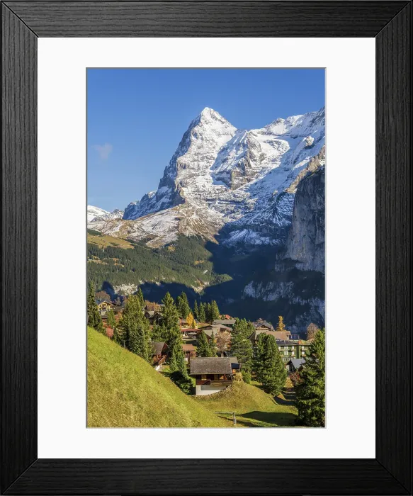 Framed Print : Mount Eiger, Murren, Berner Oberland, Switzerland