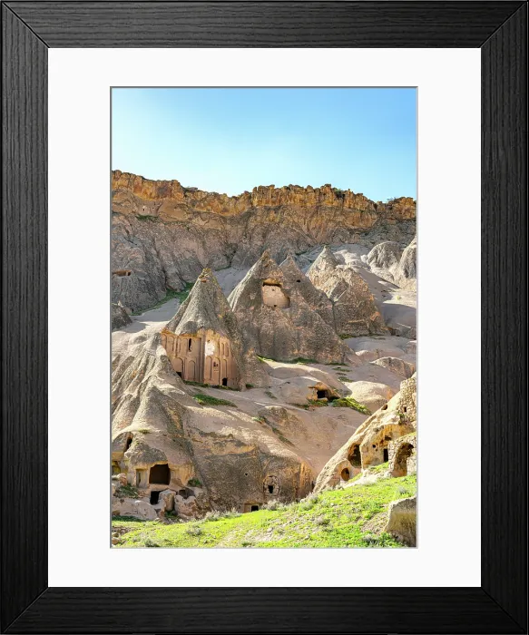 Framed Print : Rock-cut dwellings and fairy chimneys at Selime Monastery, Aksaray Province, Cappadocia, Central Anatolia, Turkey Framed Print : Rock-cut dwellings and fairy chimneys at Selime Monastery, Aksaray Province, Cappadocia, Central Anatolia, Turkey