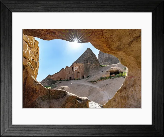 Framed Print : Selime Monastery seen through a cave opening, Aksaray Province, Cappadocia, Central Anatolia, Turkey Framed Print : Selime Monastery seen through a cave opening, Aksaray Province, Cappadocia, Central Anatolia, Turkey