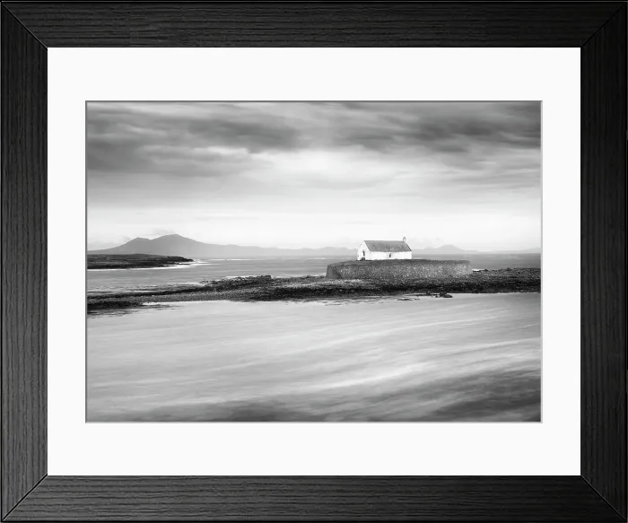 Framed Print : Eglwys Cwyfan (St Cwyfan Church) or the 'Little Church in the Sea', a medieval church on a small tidal island Cribinau in Llangadwaladr, Anglesey, Wales Framed Print : Eglwys Cwyfan (St Cwyfan Church) or the 'Little Church in the Sea', a medieval church on a small tidal island Cribinau in Llangadwaladr, Anglesey, Wales