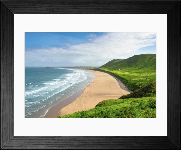 Framed Print : Rhossili Bay Beach, Gower Peninsula, Swansea, Wales Framed Print : Rhossili Bay Beach, Gower Peninsula, Swansea, Wales
