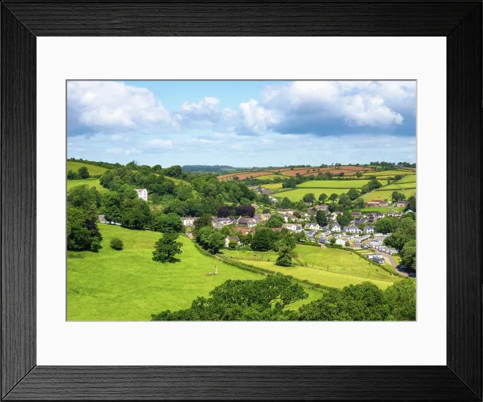 Framed Print : View over Llansteffan village, Carmarthenshire, Wales Framed Print : View over Llansteffan village, Carmarthenshire, Wales