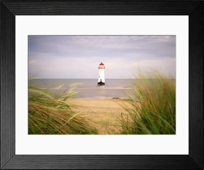 Framed Print : Point of Ayr Lighthouse at Talacre beach, Flintshire, Wales