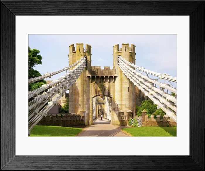 Framed Print : The Conwy Suspension Bridge, which spans the River Conwy next to Conwy Castle, Conwy, Wales Framed Print : The Conwy Suspension Bridge, which spans the River Conwy next to Conwy Castle, Conwy, Wales