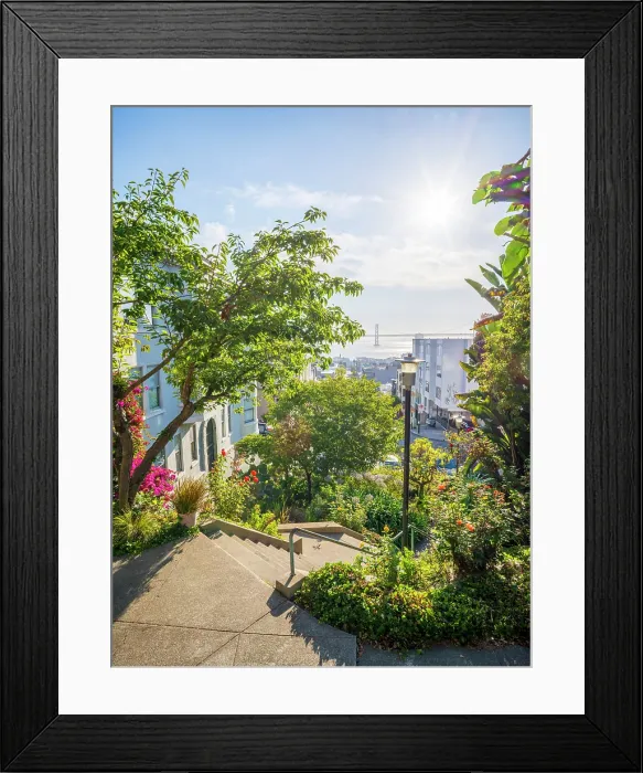 Framed Print : North Beach Views from Staircase, San Francisco, California, USA Framed Print : North Beach Views from Staircase, San Francisco, California, USA