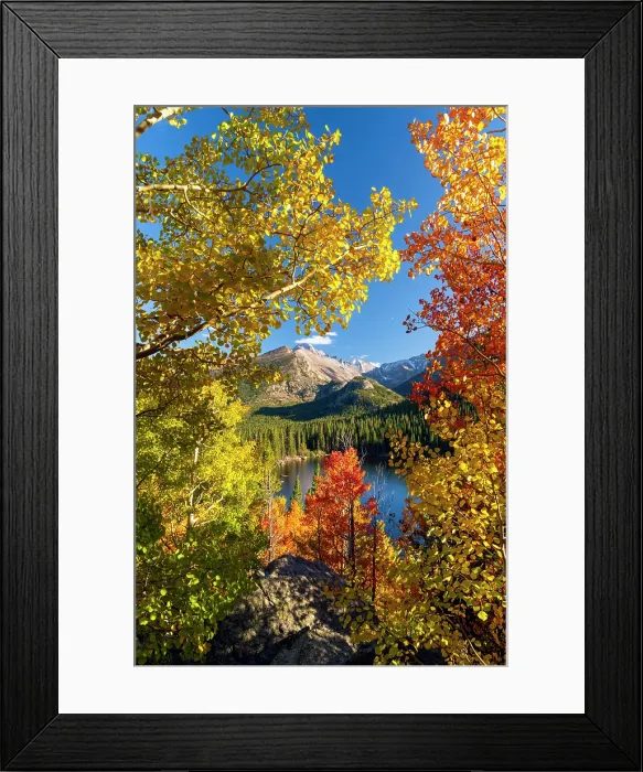 Framed Print : USA, Colorado, Rocky Mountain National Park, Longs Peak mountain from Bear Lake Framed Print : USA, Colorado, Rocky Mountain National Park, Longs Peak mountain from Bear Lake