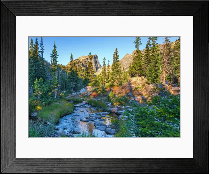Framed Print : USA, Colorado, Rocky Mountain National Park, Hallet Peak from Tyndall Creek Framed Print : USA, Colorado, Rocky Mountain National Park, Hallet Peak from Tyndall Creek