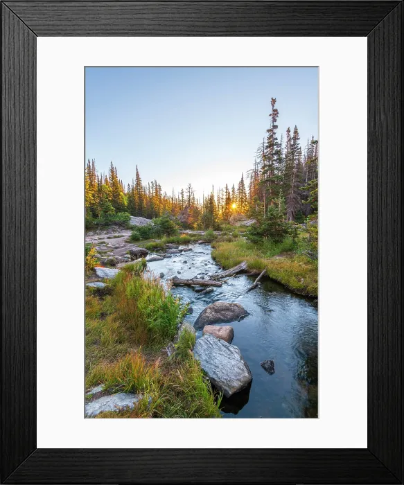 Framed Print : USA, Colorado, Rocky Mountain National Park, Tyndall Creek near Dream Lake at sunrise Framed Print : USA, Colorado, Rocky Mountain National Park, Tyndall Creek near Dream Lake at sunrise
