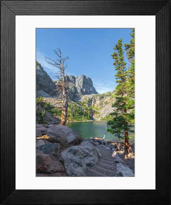 Framed Print : USA, Colorado, Rocky Mountain National Park, Hallet Peak overlooking Emerald Lake Framed Print : USA, Colorado, Rocky Mountain National Park, Hallet Peak overlooking Emerald Lake