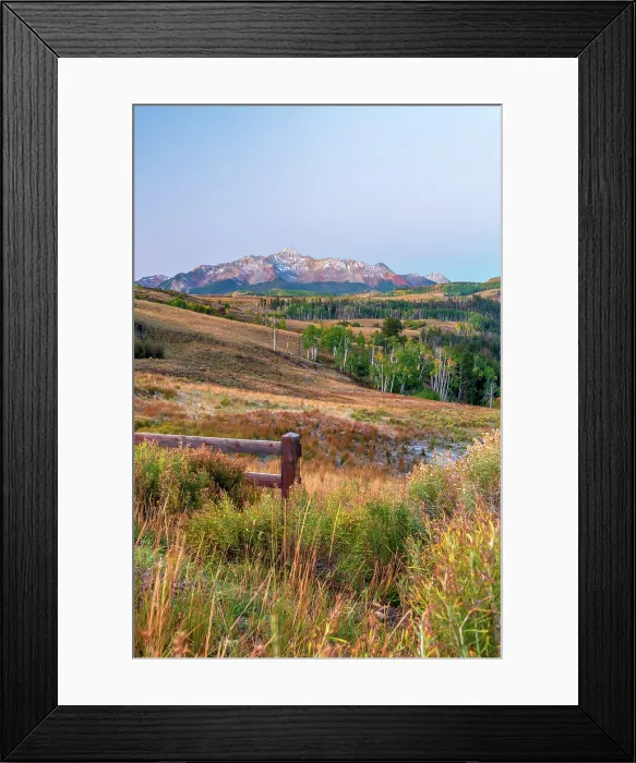 Framed Print : USA, Colorado, Telluride, Wilson Peak of the San Juan Mountains from Last Dollar Road Framed Print : USA, Colorado, Telluride, Wilson Peak of the San Juan Mountains from Last Dollar Road