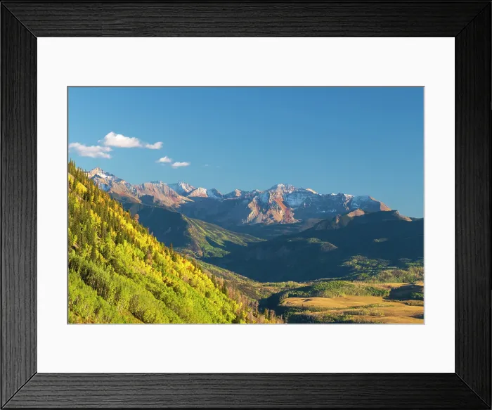 Framed Print : USA, Colorado, Telluride, San Juan Mountains, Wilson Peak and Fowler Peak from Last Dollar Road
