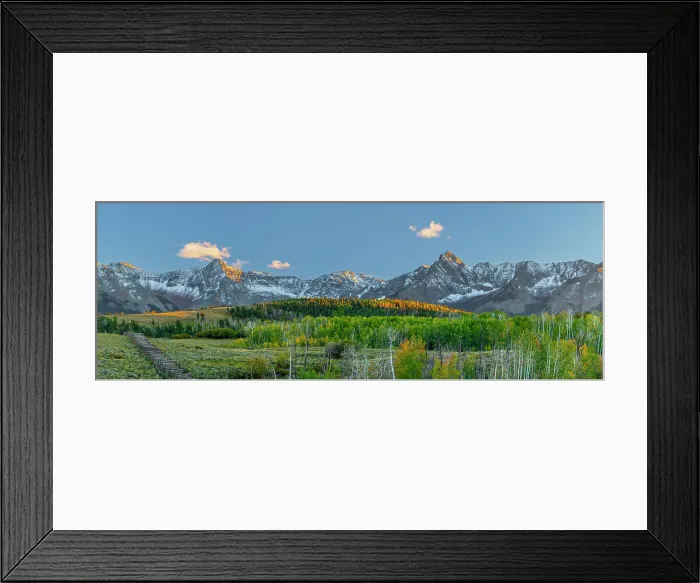 Framed Print : USA, Colorado, Rocky Mountains, San Juan Mountains, Sneffels Range, Mears Peak (left) and S9 Peak (right) Framed Print : USA, Colorado, Rocky Mountains, San Juan Mountains, Sneffels Range, Mears Peak (left) and S9 Peak (right)
