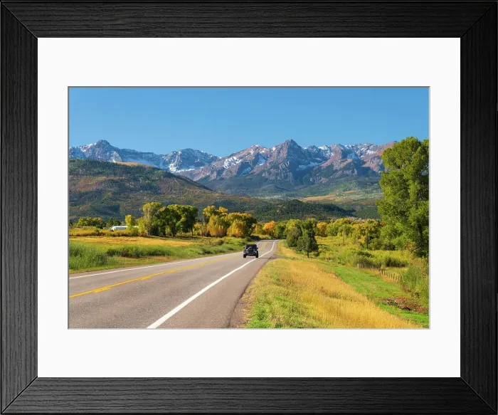 Framed Print : USA, Colorado, Rocky Mountains, San Juan Mountains, Sneffels Range, State Highway 62, San Juan Skyway, a National Scenic Byway Framed Print : USA, Colorado, Rocky Mountains, San Juan Mountains, Sneffels Range, State Highway 62, San Juan Skyway, a National Scenic Byway