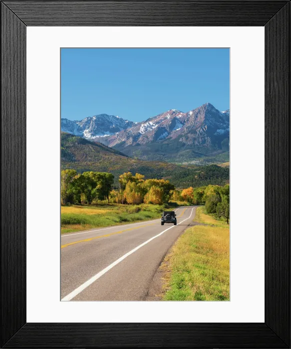 Framed Print : USA, Colorado, Rocky Mountains, San Juan Mountains, Sneffels Range, State Highway 62, San Juan Skyway, a National Scenic Byway Framed Print : USA, Colorado, Rocky Mountains, San Juan Mountains, Sneffels Range, State Highway 62, San Juan Skyway, a National Scenic Byway