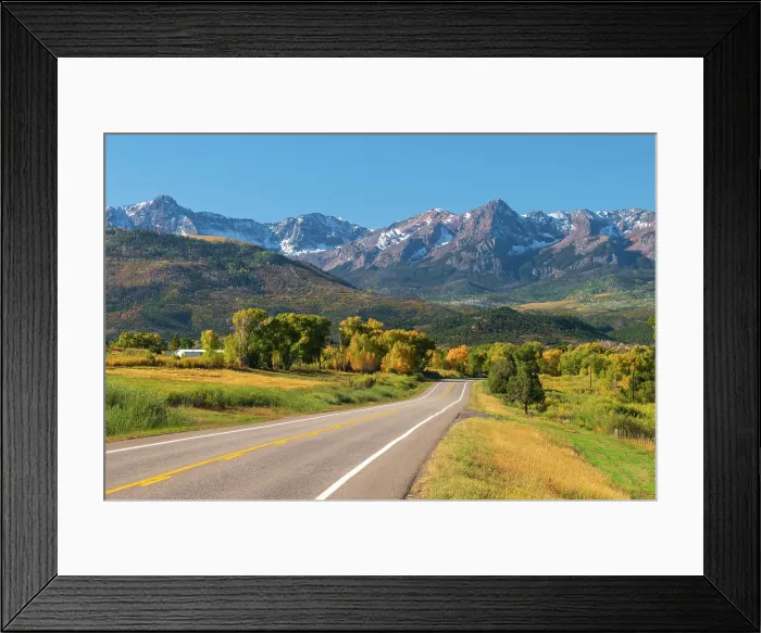 Framed Print : USA, Colorado, Rocky Mountains, San Juan Mountains, Sneffels Range, State Highway 62, San Juan Skyway, a National Scenic Byway Framed Print : USA, Colorado, Rocky Mountains, San Juan Mountains, Sneffels Range, State Highway 62, San Juan Skyway, a National Scenic Byway