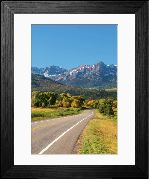 Framed Print : USA, Colorado, Rocky Mountains, San Juan Mountains, Sneffels Range, State Highway 62, San Juan Skyway, a National Scenic Byway Framed Print : USA, Colorado, Rocky Mountains, San Juan Mountains, Sneffels Range, State Highway 62, San Juan Skyway, a National Scenic Byway