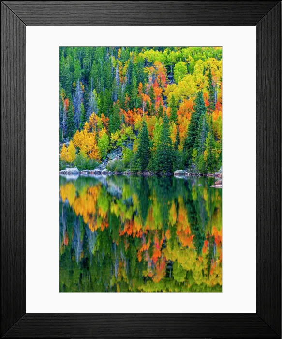 Framed Print : USA, Colorado, Rocky Mountain National Park, Longs Peak mountain from Bear Lake