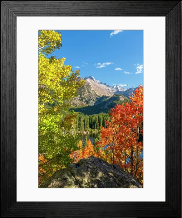 Framed Print : USA, Colorado, Rocky Mountain National Park, Longs Peak mountain from Bear Lake Framed Print : USA, Colorado, Rocky Mountain National Park, Longs Peak mountain from Bear Lake