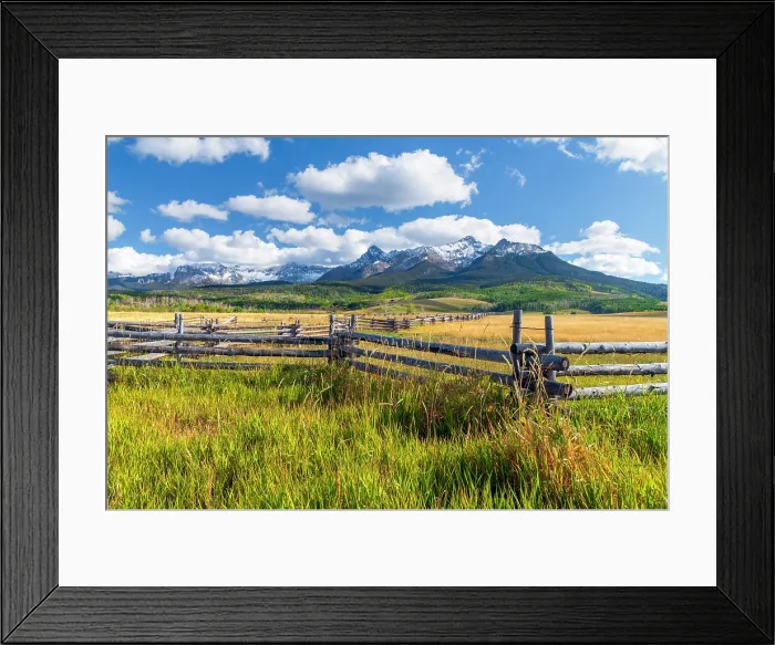 Framed Print : USA, Colorado, Telluride, Hastings Mesa and Mount Sneffels Range of the Rocky Mountains