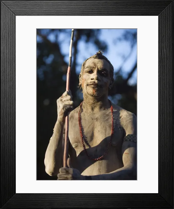 Framed Print : Australia, Queensland, Laura. Indigenous dancer from the Lockhart River community at the Laura Aboriginal