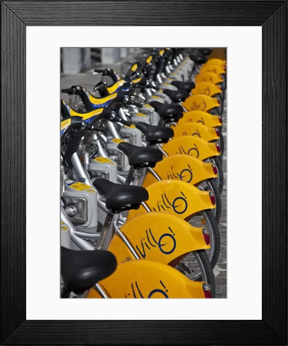Framed Print : Community bicycle stand in Saint-Josse-ten-Noode, Brussels, Belgium